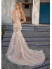 Ivory Lace Tulle Affordable Wedding Dress With Nude Lining